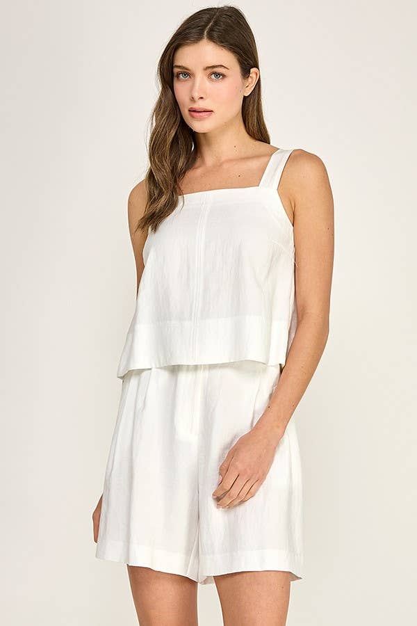 LIGHTWEIGHT CAMI TOP: White / M