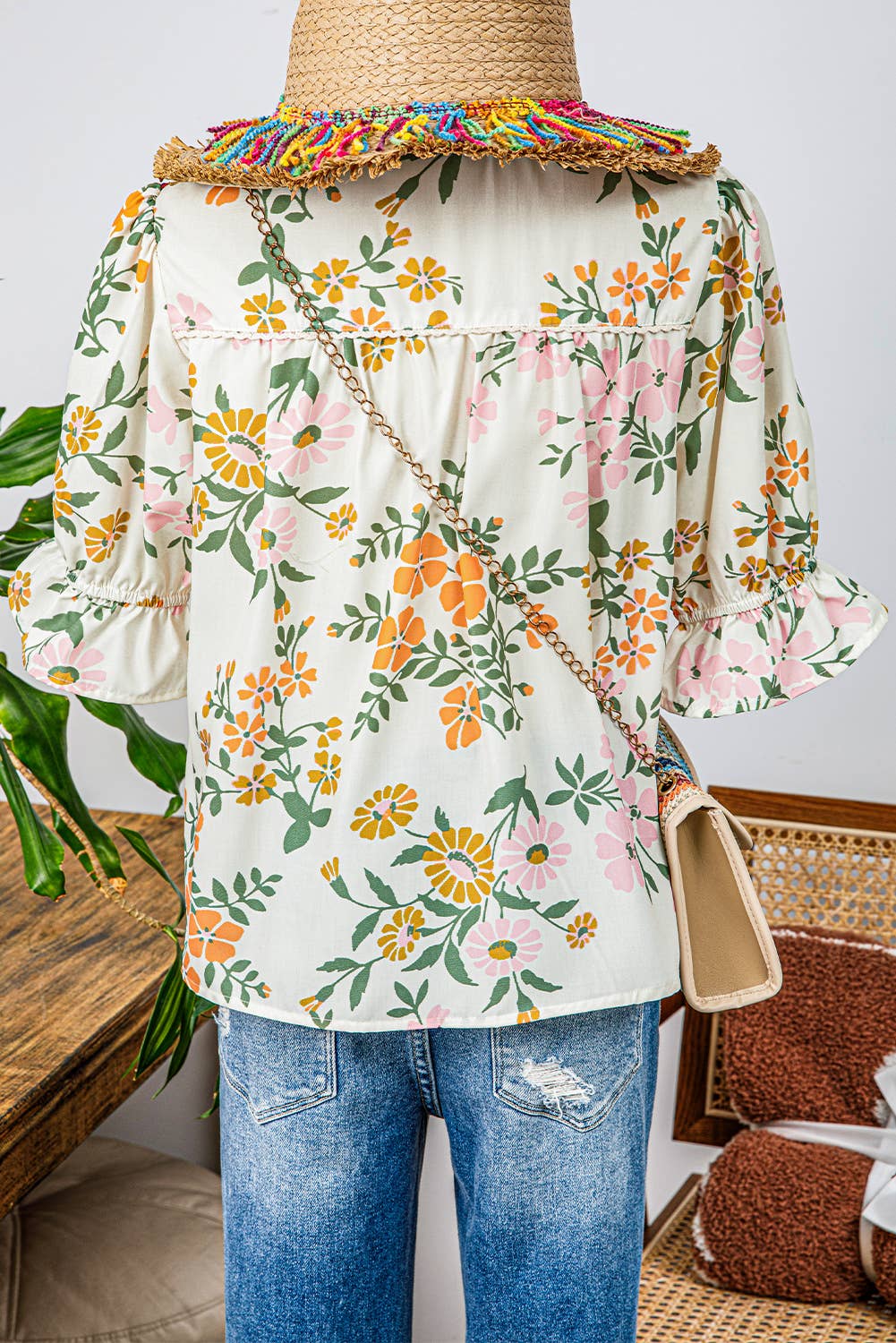 Summer Fashion Crochet Boho Half Sleeve Floral Blouse (S-4X): As shown / Missy / S