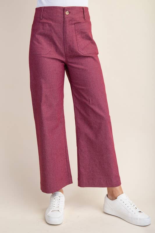 Ankle Cropped Summer Pants: RASPBERRY / 2-2-2 (S-M-L)