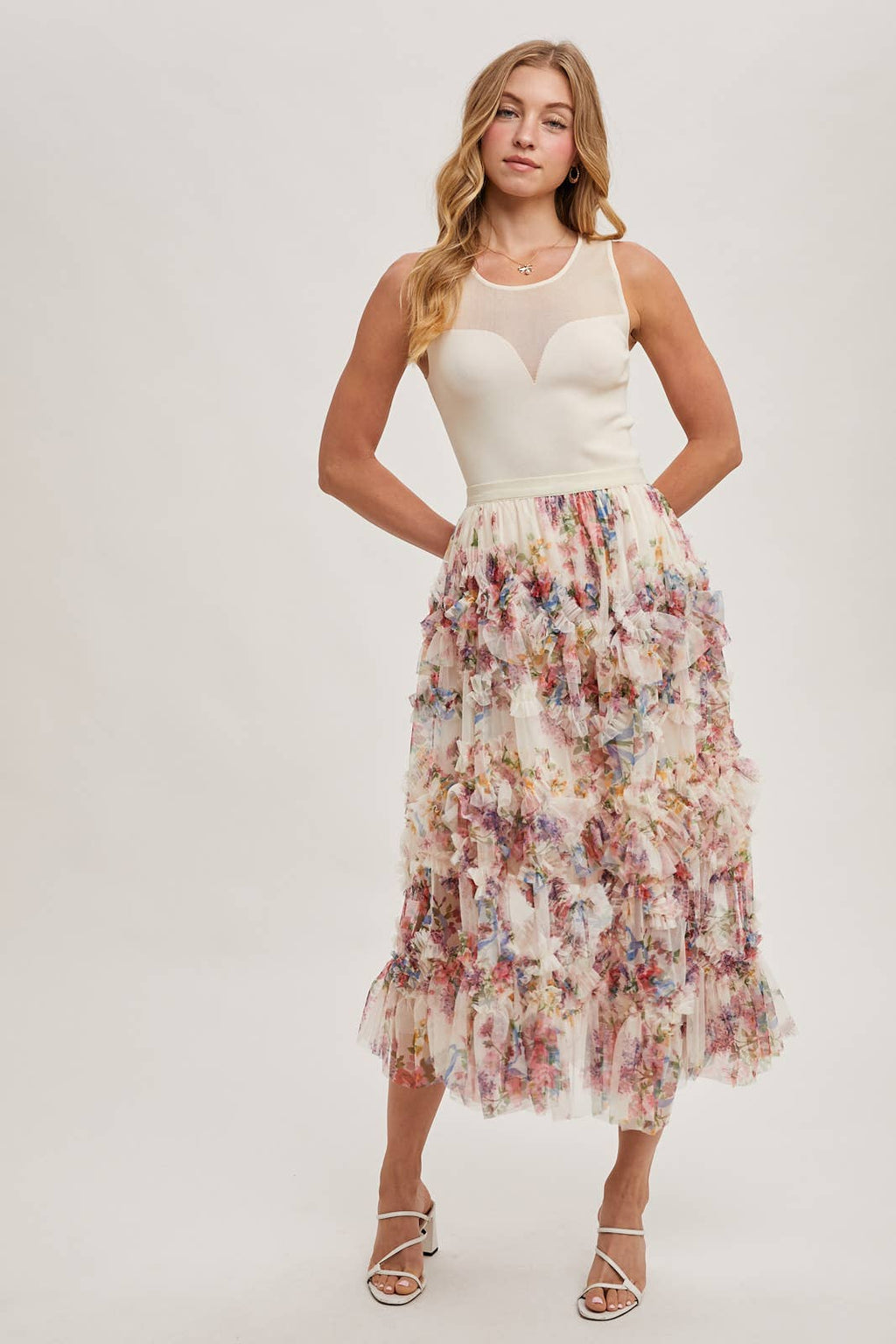SWEETHEART NECK KNIT TANK - EASTER DAY: ROSE / S