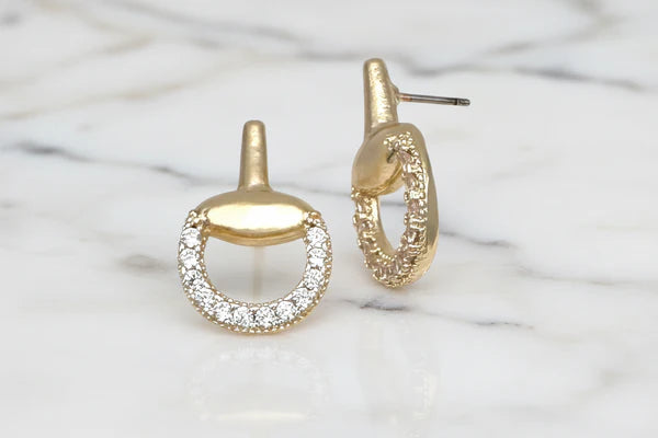 Horse Bit Pave Earring