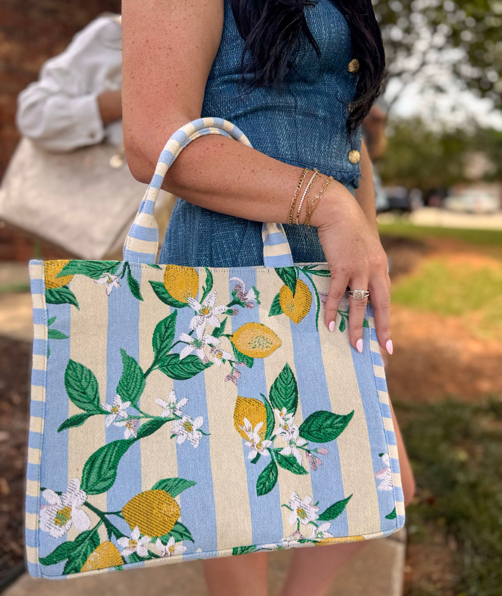 Lemon Stripe Tote