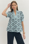 Blue Printed Top