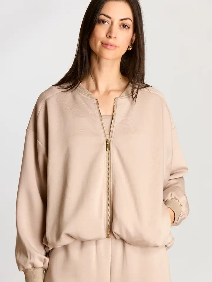 Modal Bomber Jacket Taupe