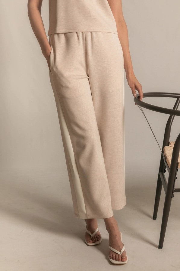 Modal Side Stripe Wide Leg Pants