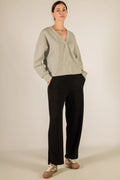 Modal Wide Leg Slit Pants