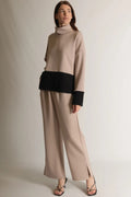 Modal Slit Wide Leg Pants