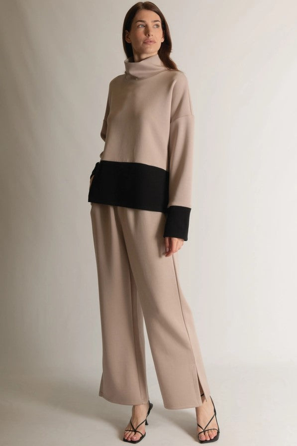Modal Slit Wide Leg Pants