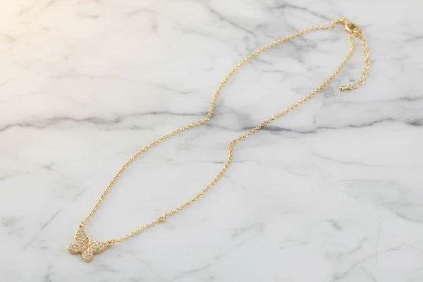 Pave Butterfly Necklace
