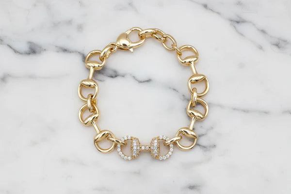 Pave Horse Bit Bracelet