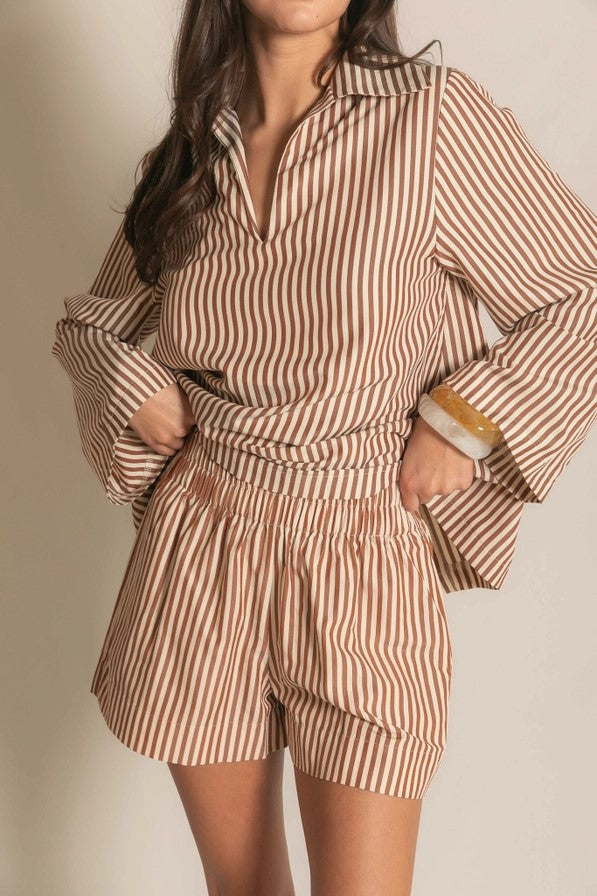 Poplin Striped Shorts