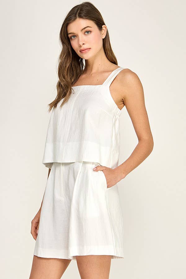 LIGHTWEIGHT CAMI TOP: White / M