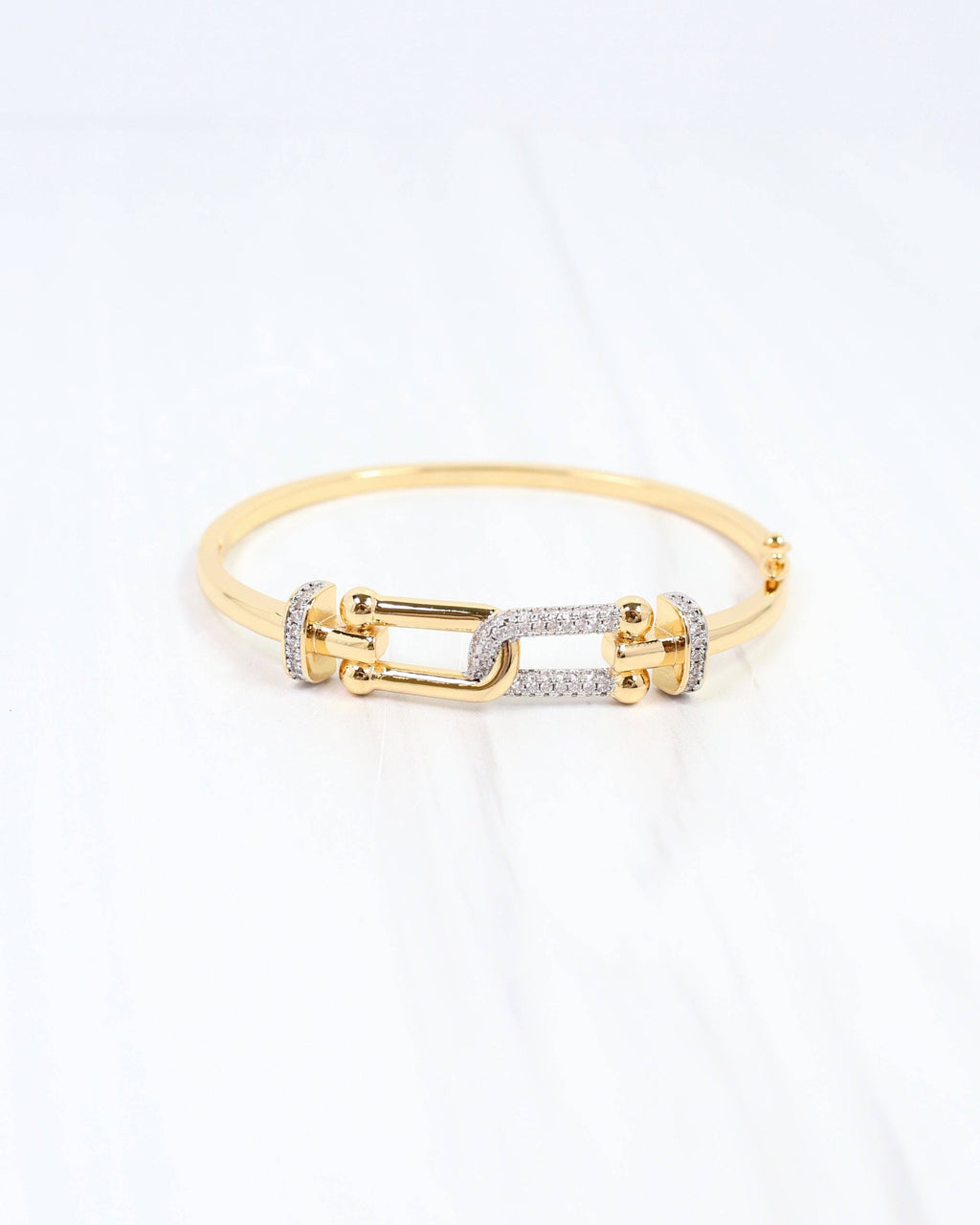 Isiah Interlocking Gold Bangle