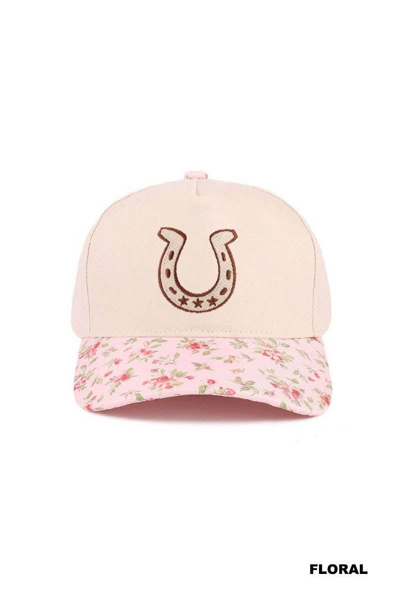Horseshoe Two Tone Cotton Hat: LEOPARD / 1(ONE SIZE)