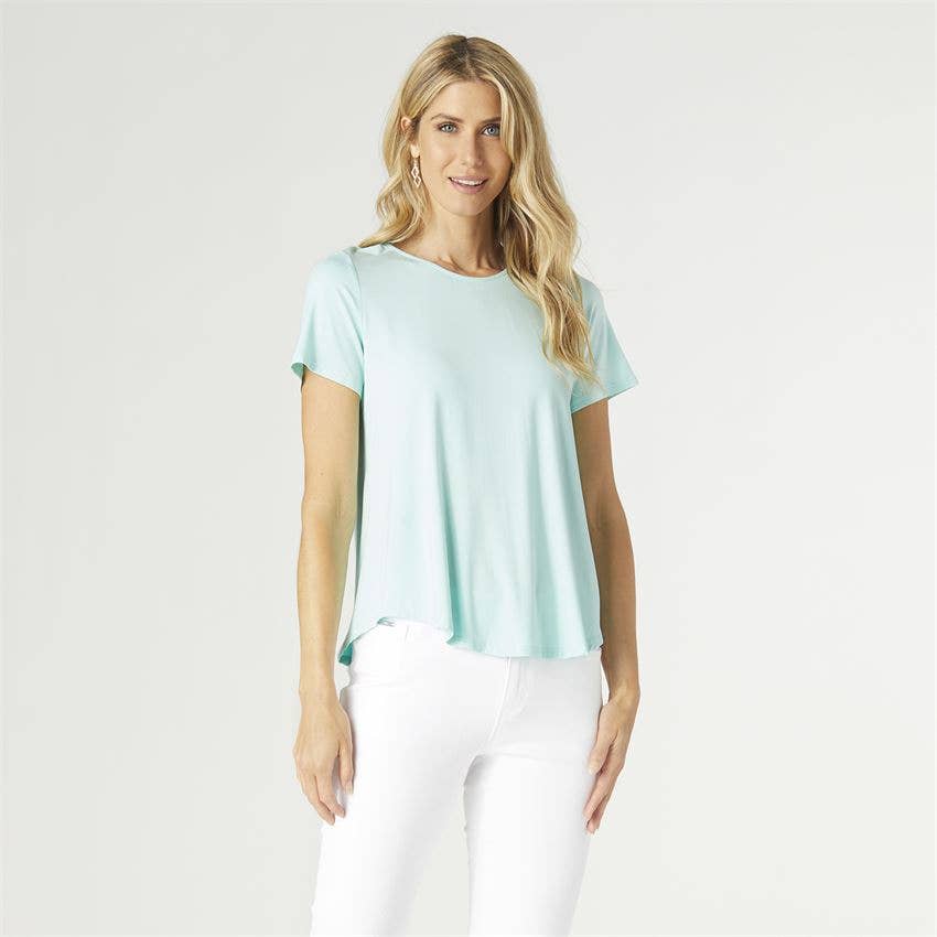Erin Pleat Back Tee: Navy / S/M