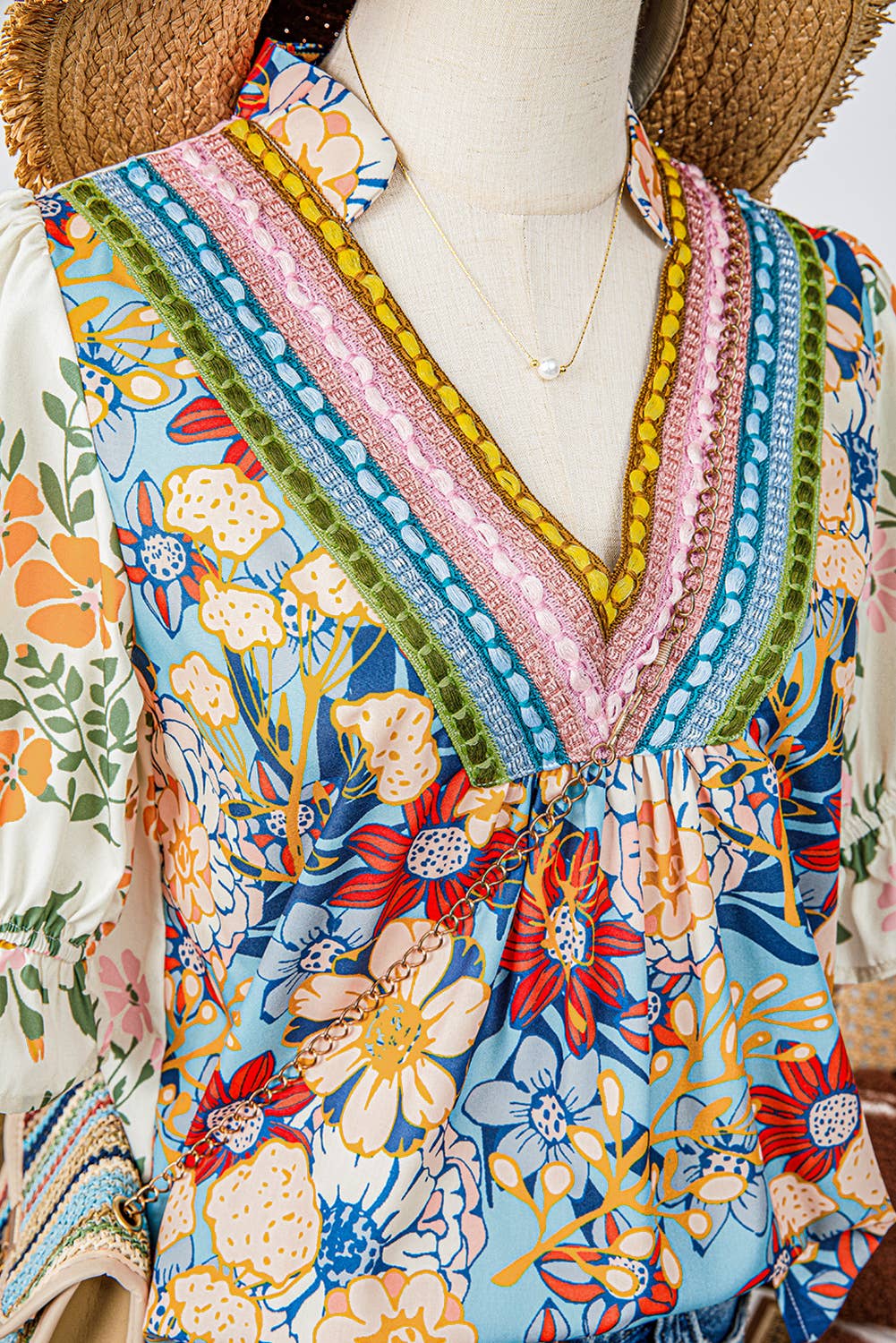 Summer Fashion Crochet Boho Half Sleeve Floral Blouse (S-4X): As shown / Missy / XL