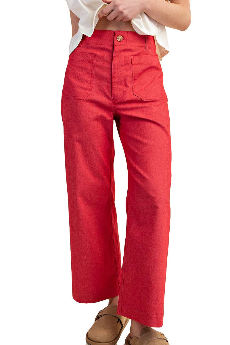 Ankle Cropped Summer Pants: RASPBERRY / 2-2-2 (S-M-L)