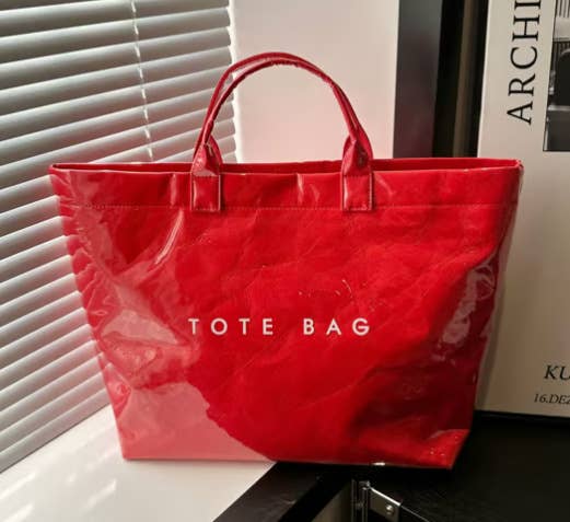 PVC Tote Bag for Women Clear Plastic Handbag Large Work: Blue