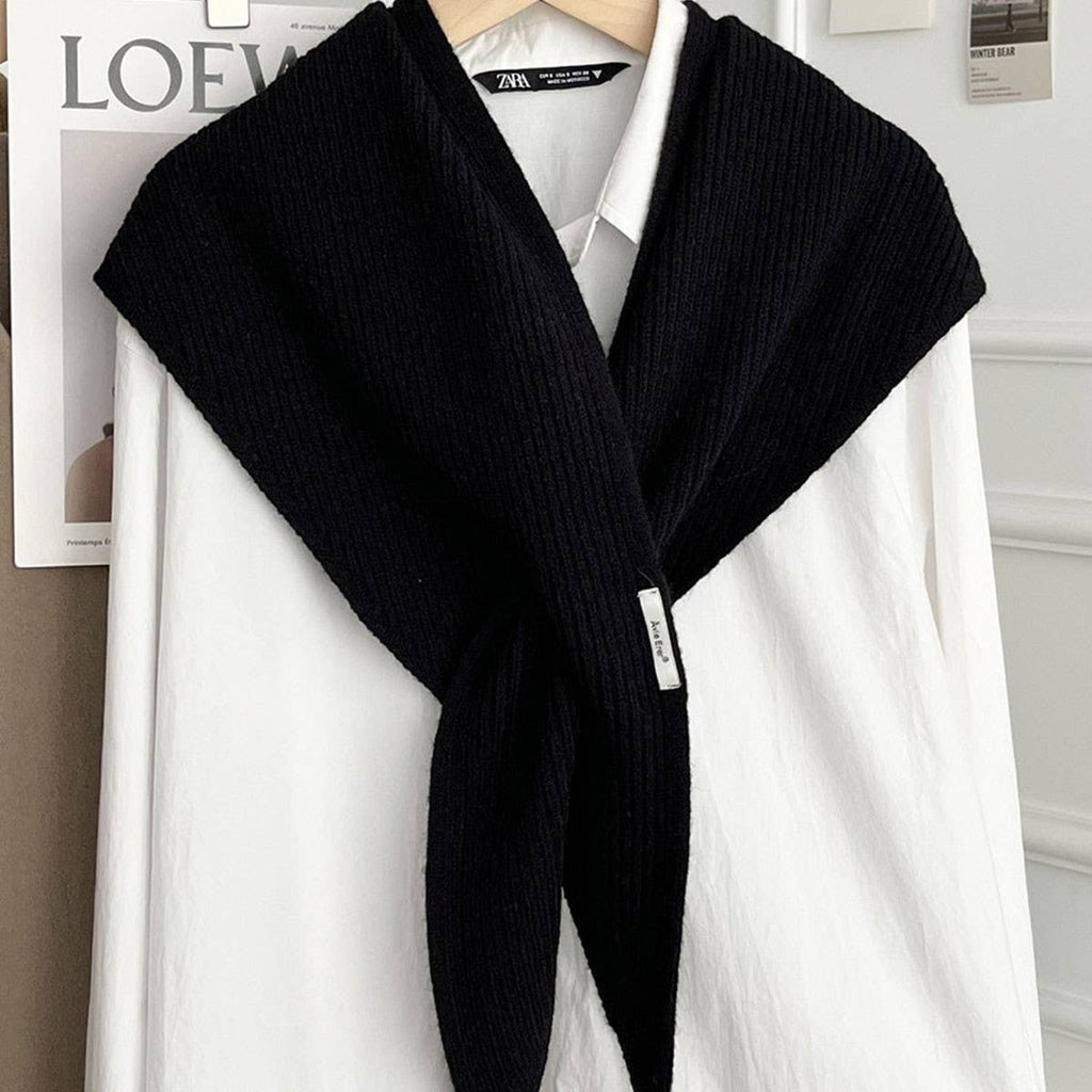 Solid Cross Triangle Shawl Casual Wrap_CWOV00265: BLUE / (OS) 1