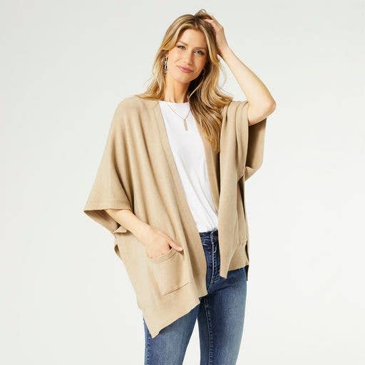 Alani Lightweight Cardigan with Pockets: Bright White / One Size