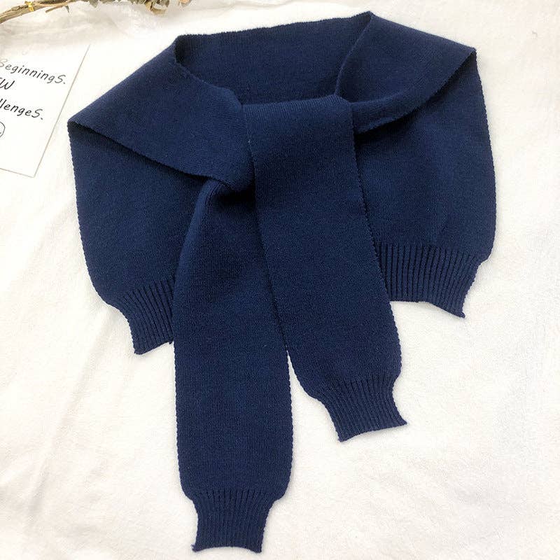 Stylish Clothing Accessory Shawl: Navy blue