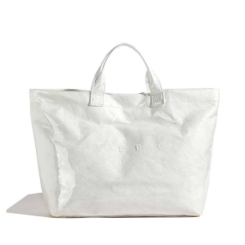 PVC Tote Bag for Women Clear Plastic Handbag Large Work: Blue