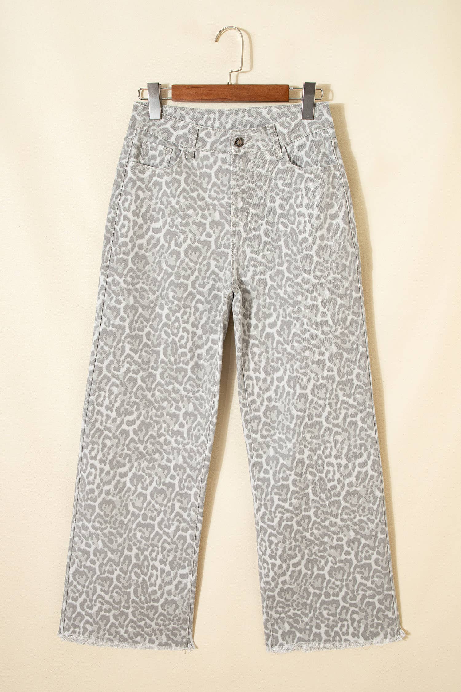 Western Leopard Love Edge Wide Leg High Waist Jeans