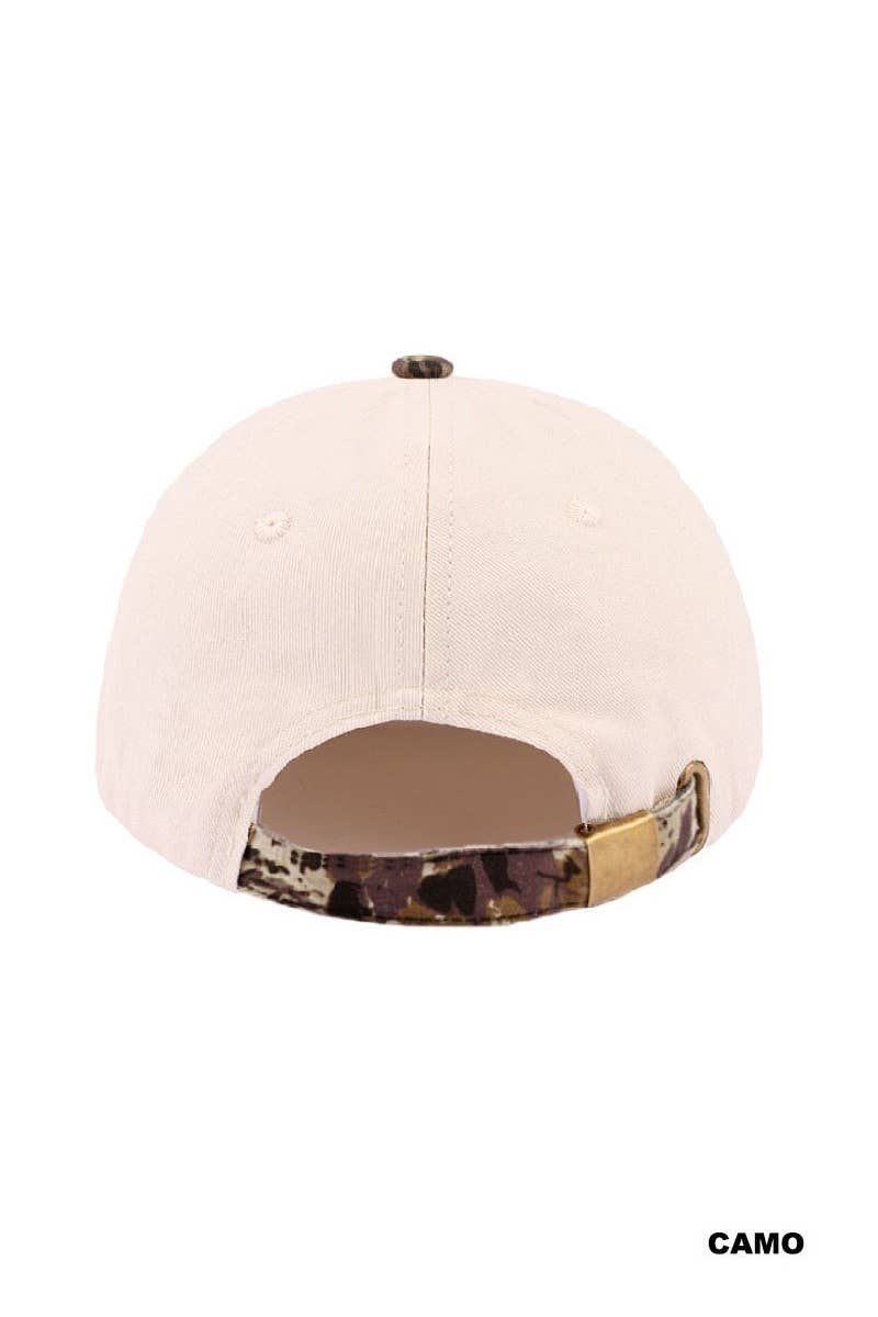 Star Floral American Flag Two Tone Cotton Hat: FLORAL / 1(ONE SIZE)