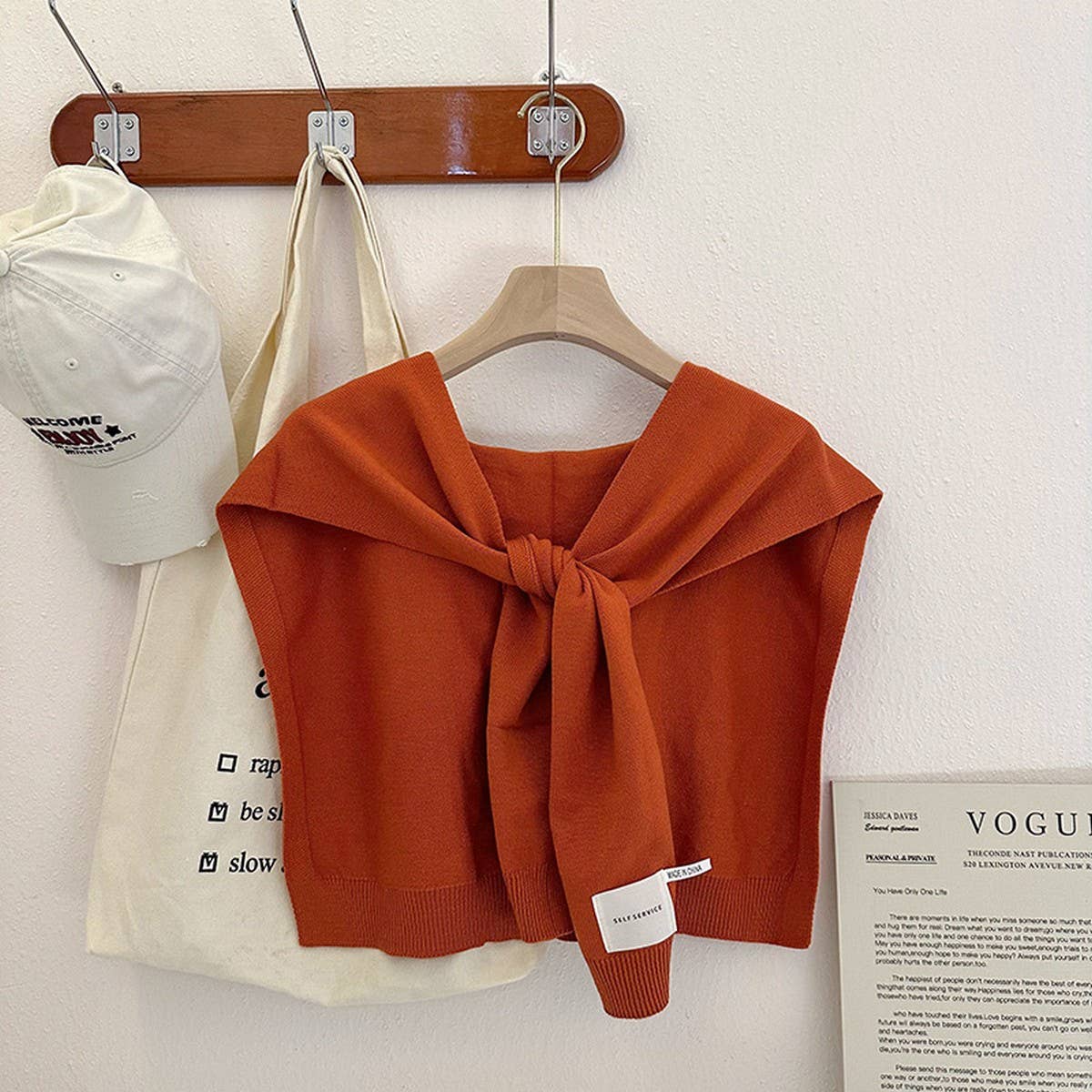 Solid Color Knitted Knotted Shawl–Casual & Cozy _CWASC0757: Pink / (OS) 2