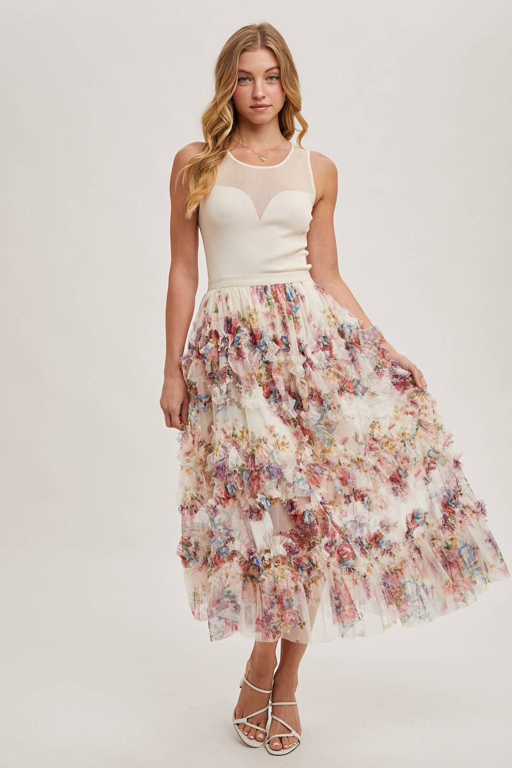 SWEETHEART NECK KNIT TANK - EASTER DAY: SHELL / S