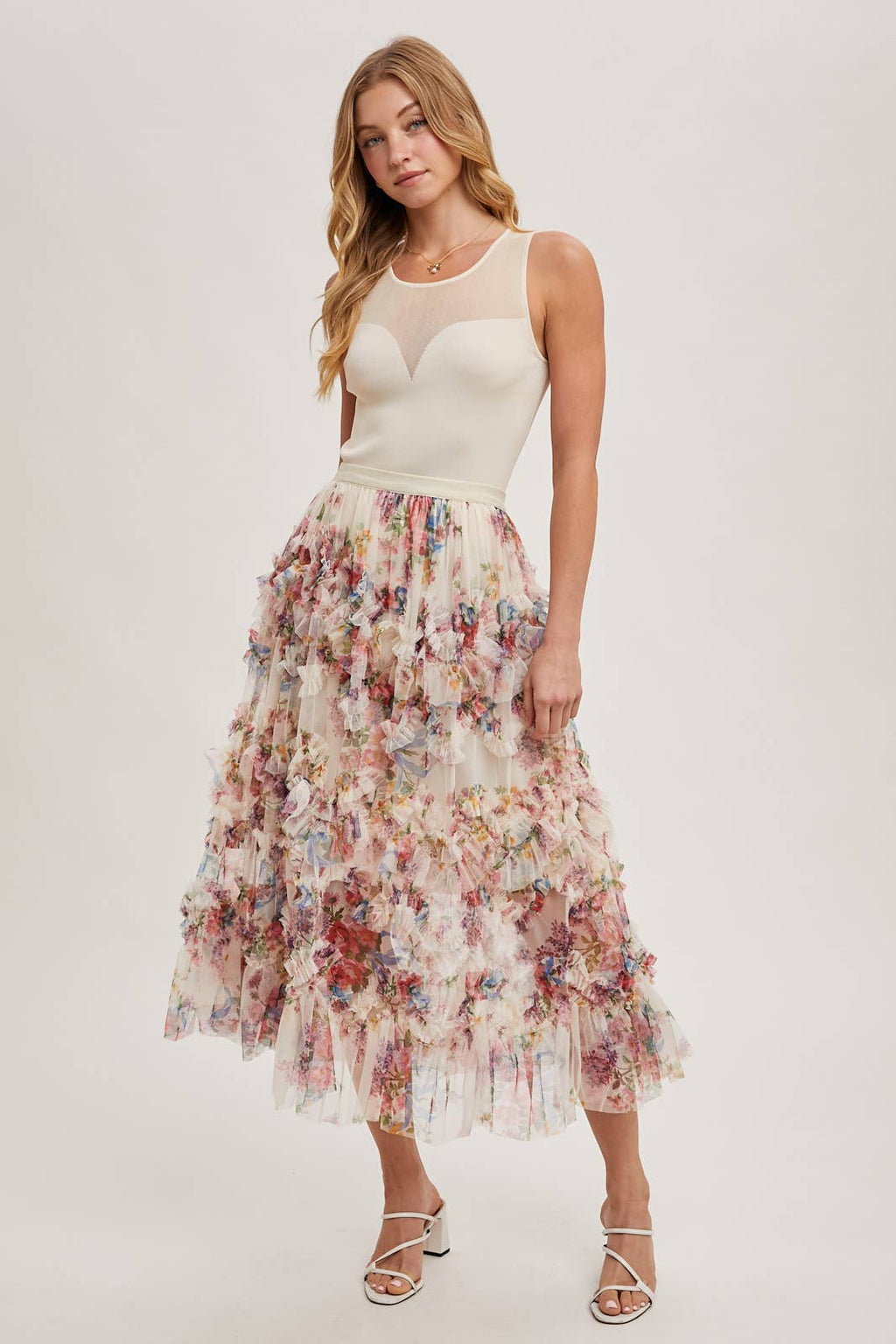 SWEETHEART NECK KNIT TANK - EASTER DAY: SHELL / S