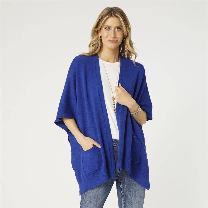 Alani Lightweight Cardigan with Pockets: Bright White / One Size