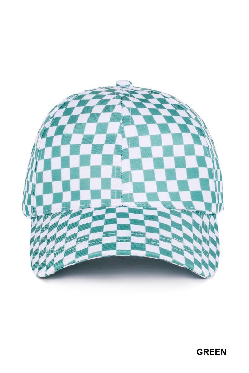 Checkered Pattern Baseball Cap: ASH MOCHA / 1(ONE SIZE)