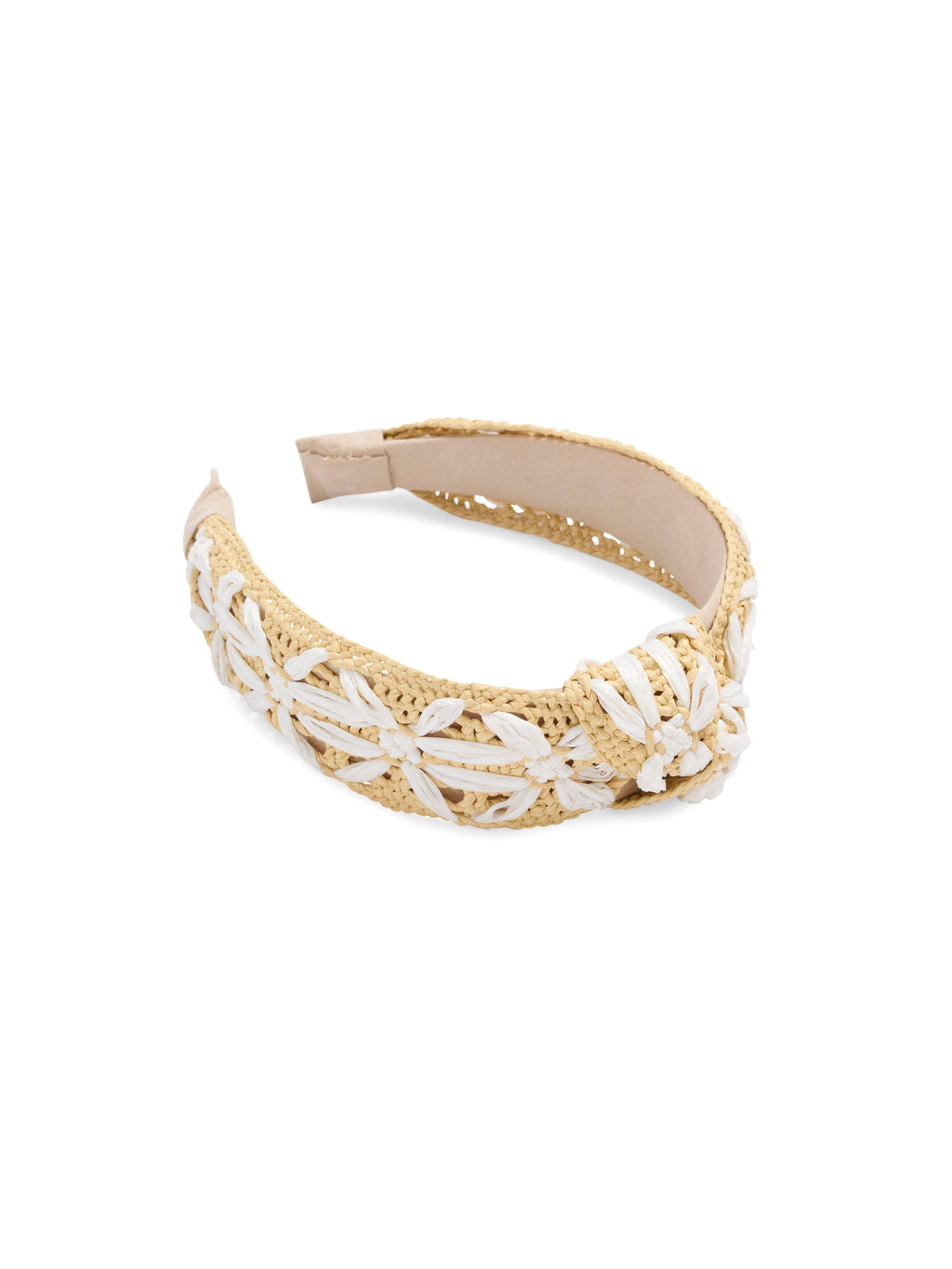 FAUX RAFFIA HEADBAND: WHITE