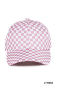 Checkered Pattern Baseball Cap: LT ROSE / 1(ONE SIZE)