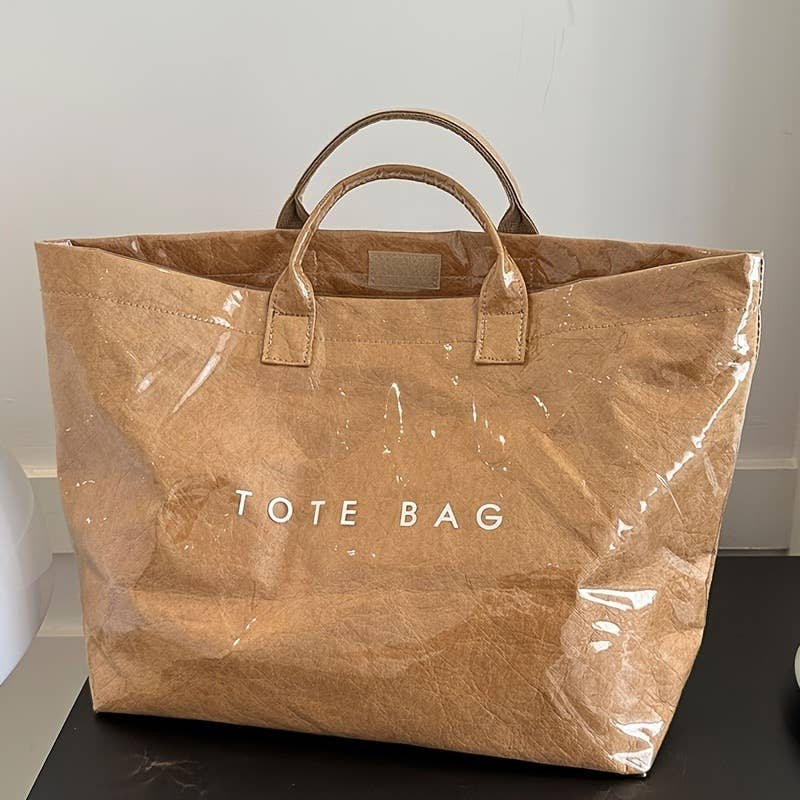 PVC Tote Bag for Women Clear Plastic Handbag Large Work: Blue