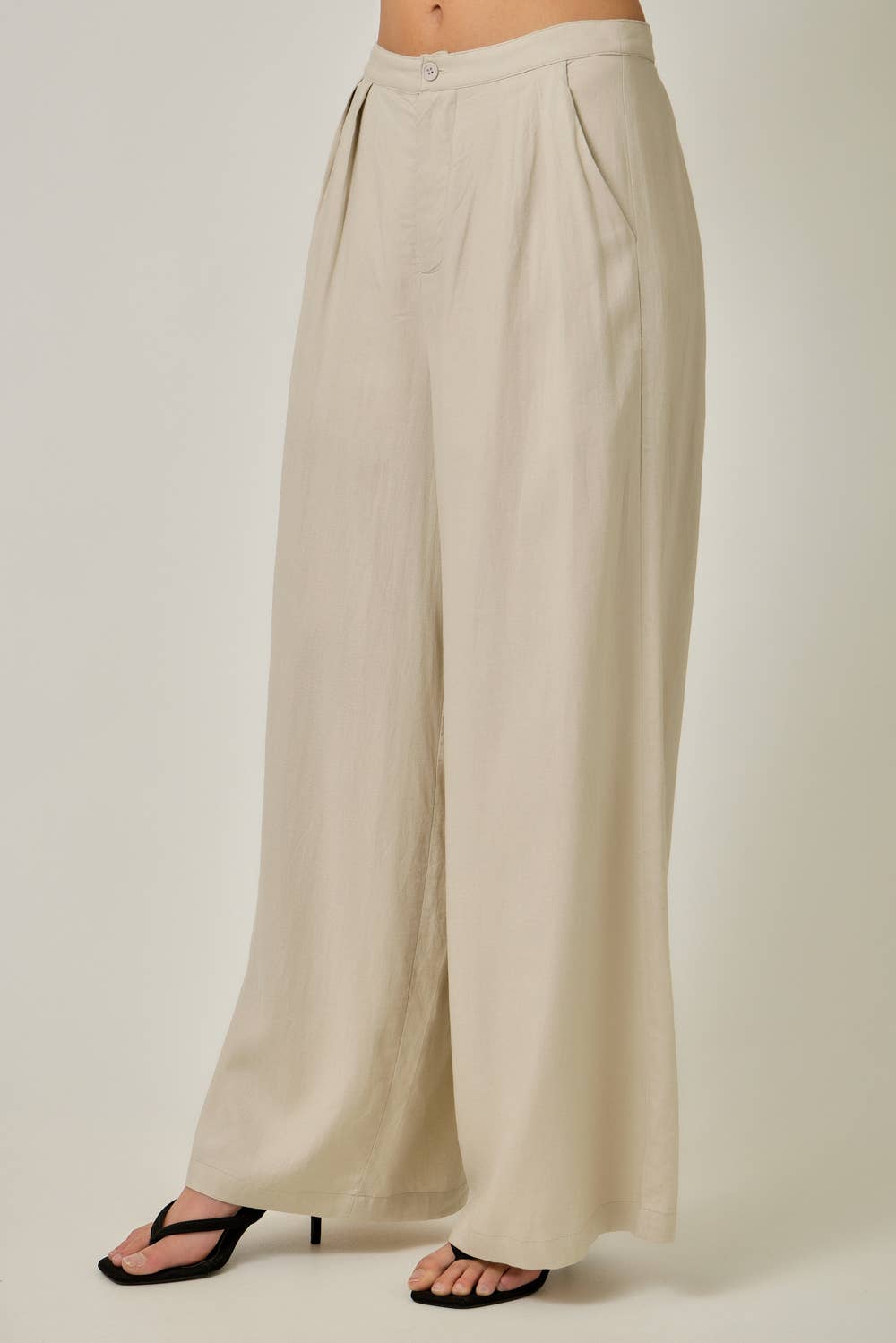 71232 Soft Linen Wide Leg Pants: Dusty Rose / Large