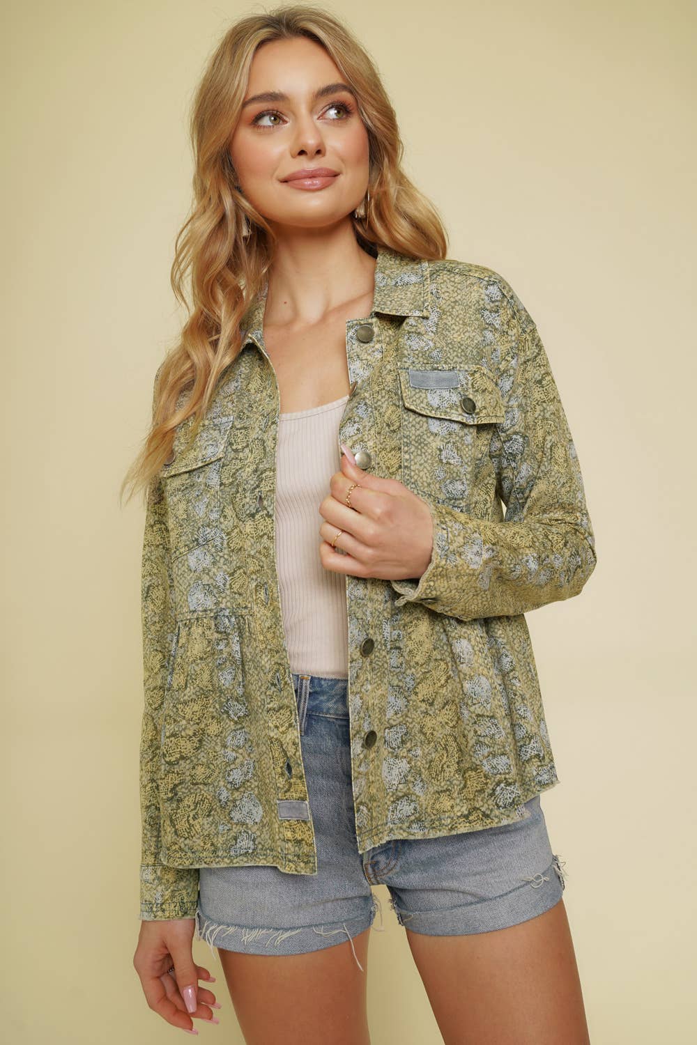 Animal Print Peplum Jacket