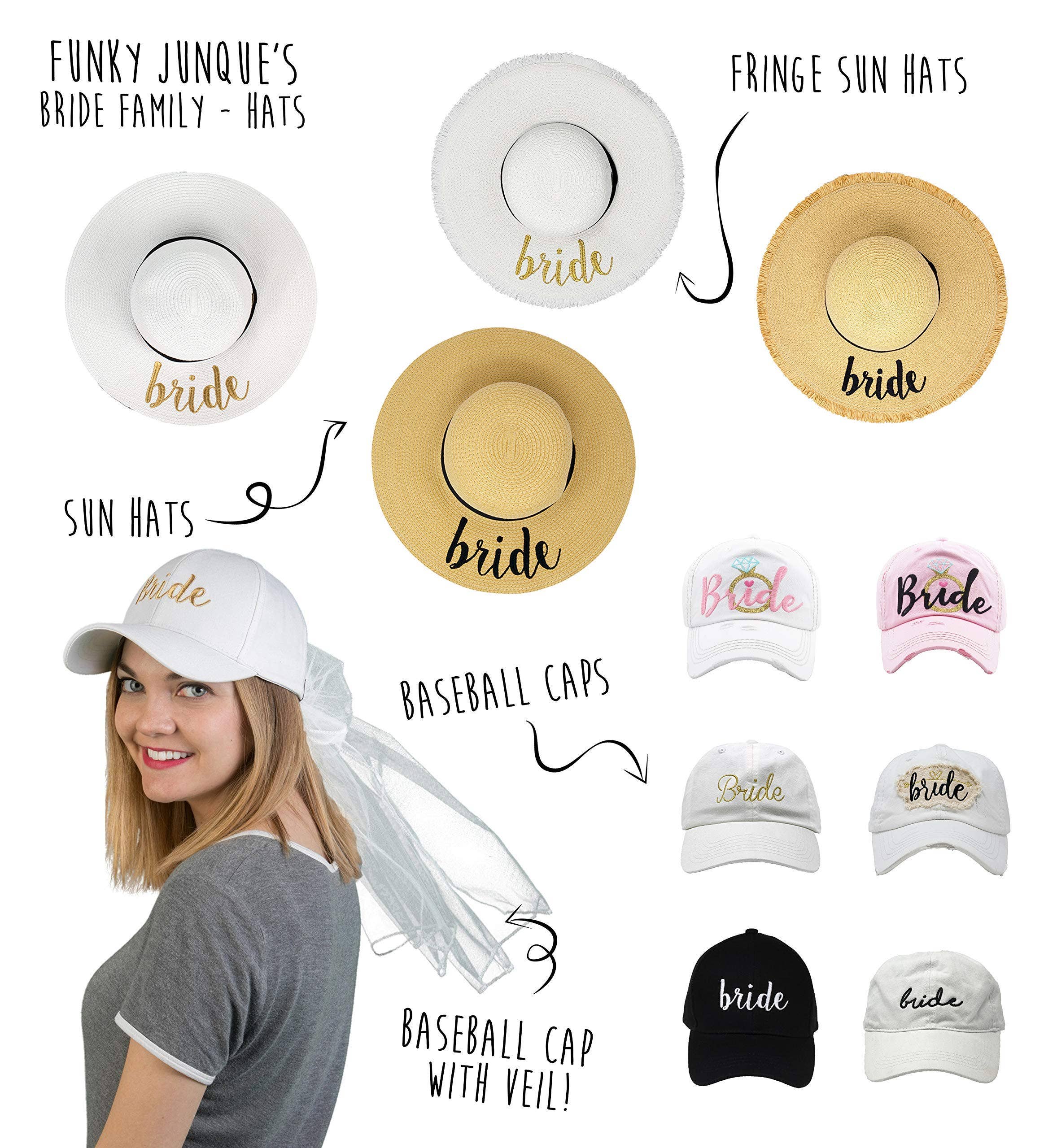 Bridal Baseball Cap - Bride - White