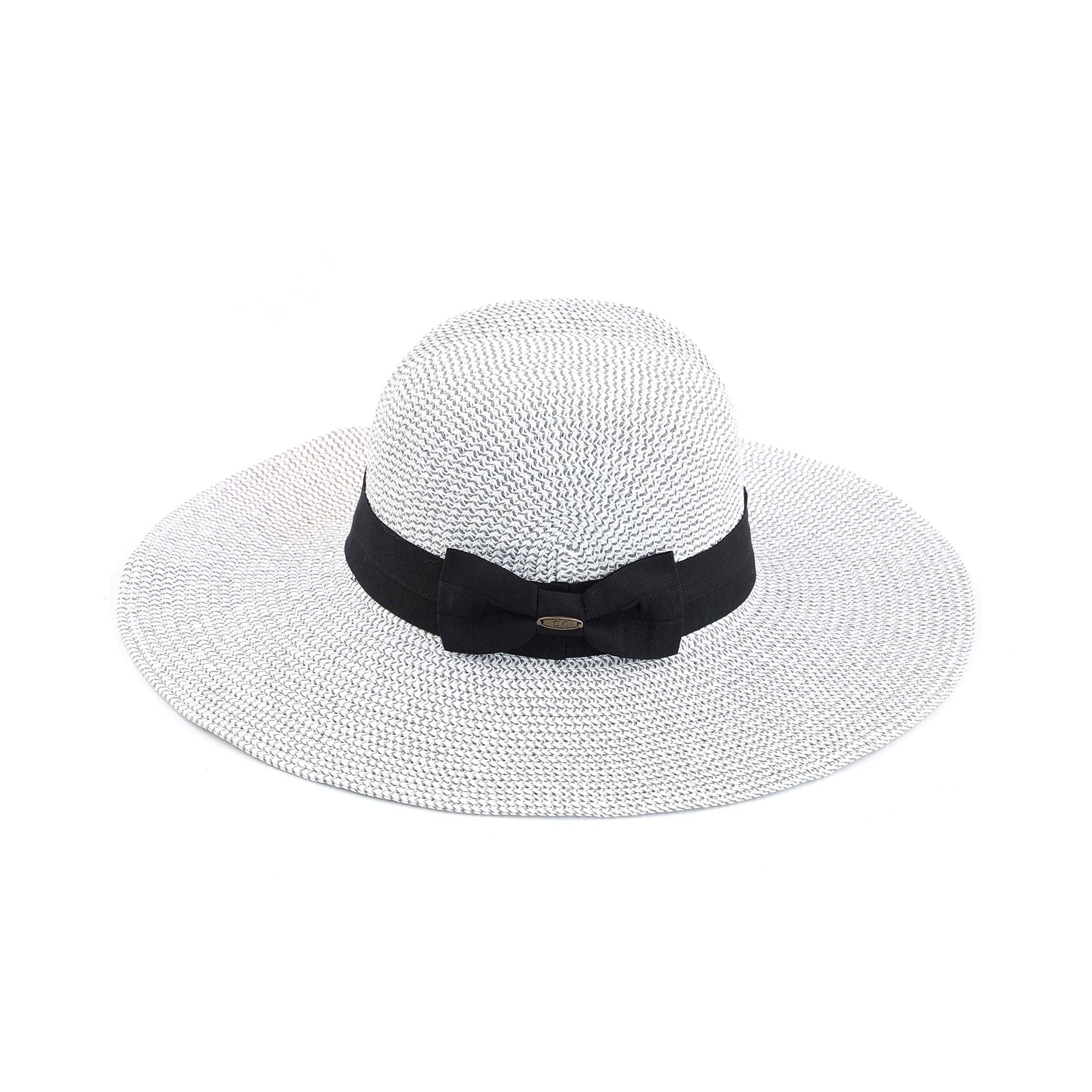 Funky Junque Foldable Straw Sunhat - Grey Multi