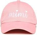 Embroidered Low Profile Baseball Cap - Mimi - Pink