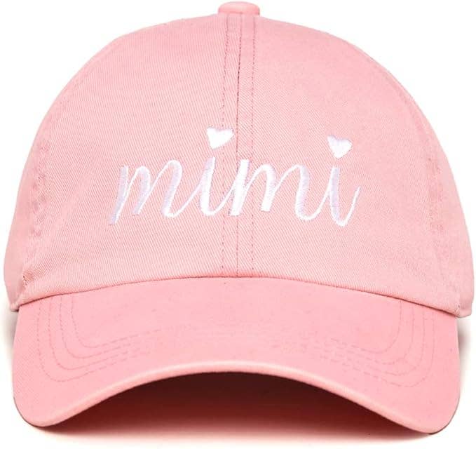 Embroidered Low Profile Baseball Cap - Mimi - Pink