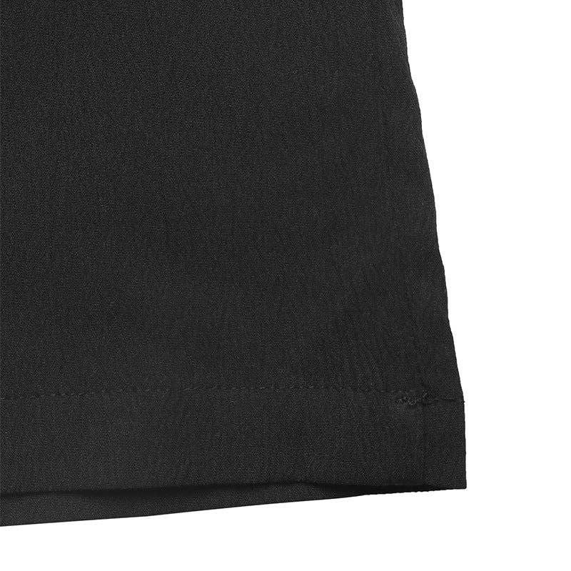 High Waist Wide Leg Drawstring Casual Pants: Black / 97%Polyester+3% Elastane / L