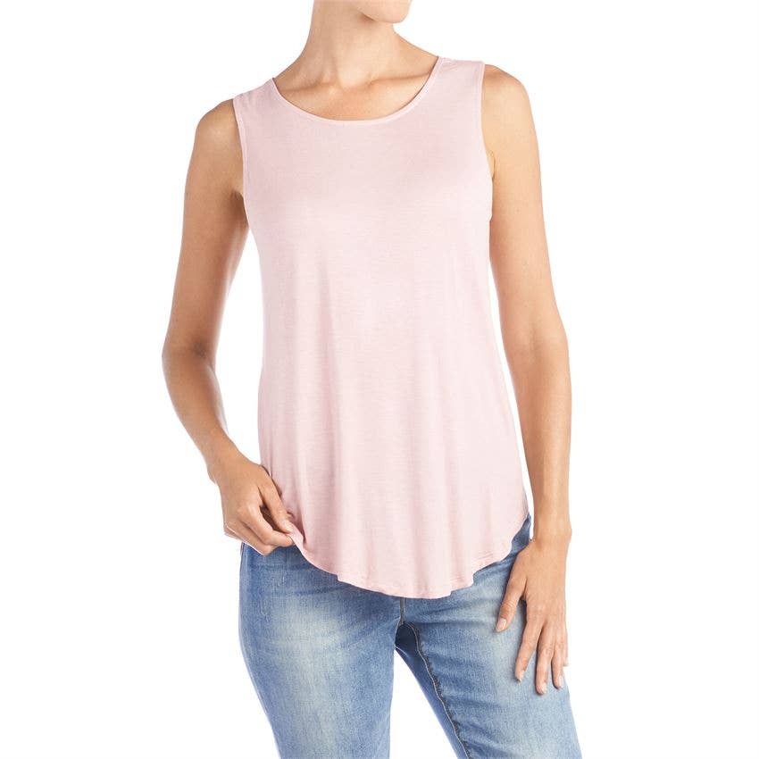 Erin Pleat Tank Top: Pink / XXL