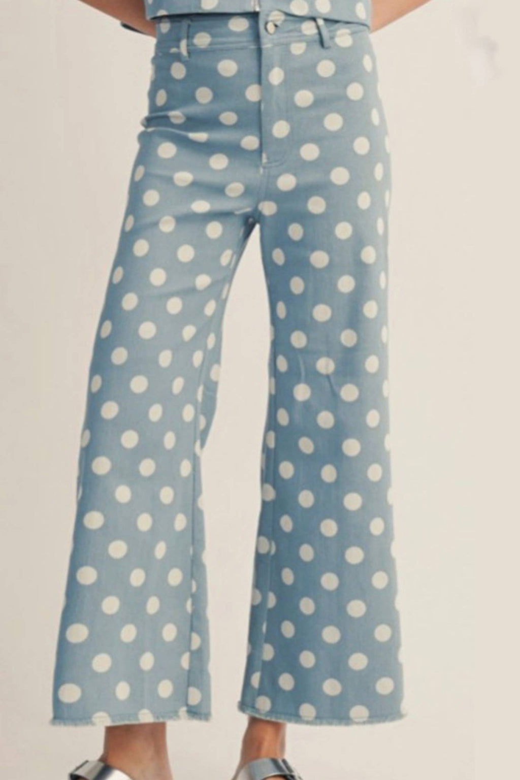 66 Western Leopard Love Edge Wide Leg High Waist Jeans: Light Gray / 8