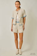 Fringed Tweed Shorts