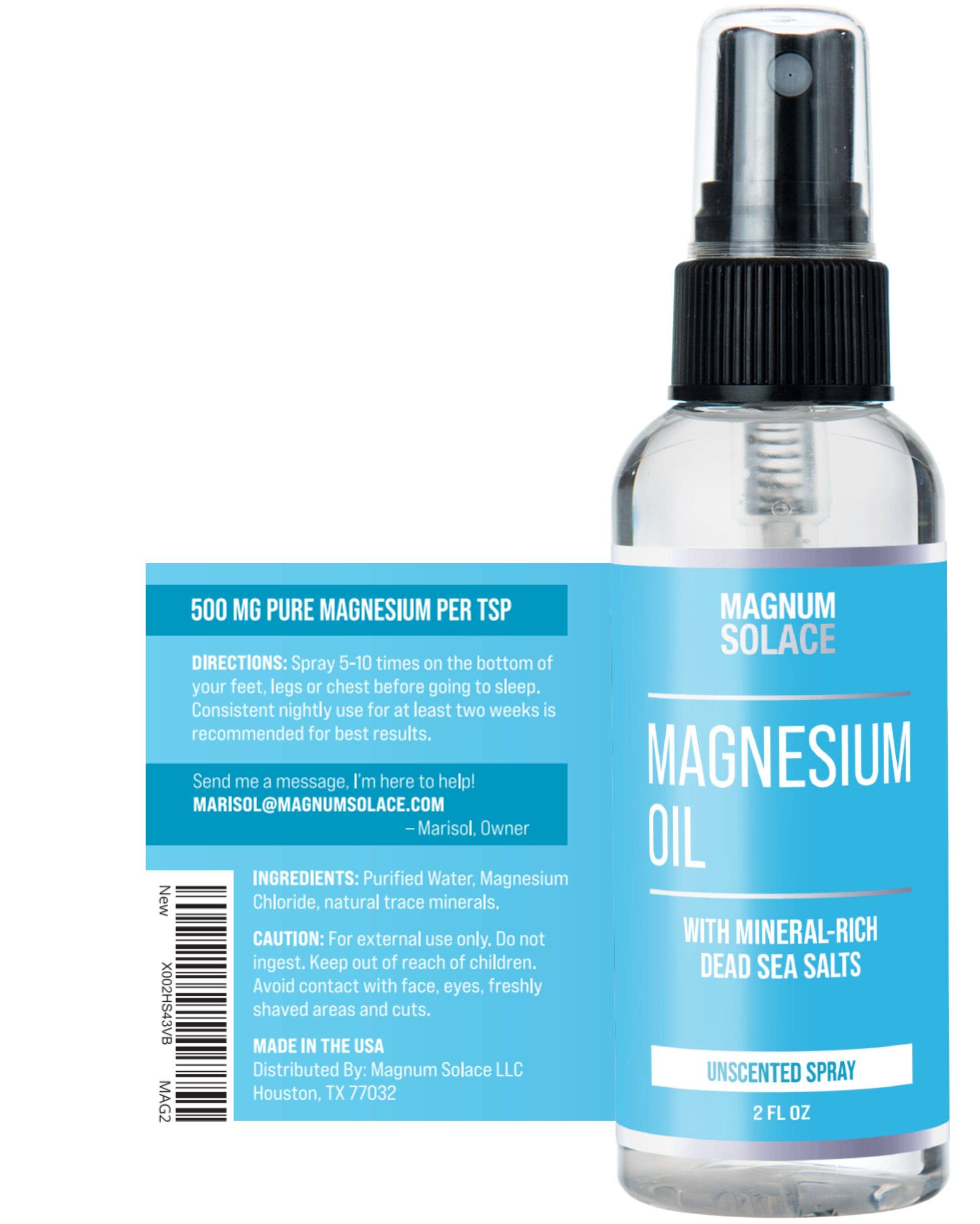 Magnesium Oil Spray for Restless Legs, Sleep, Muscle Relief: 8oz