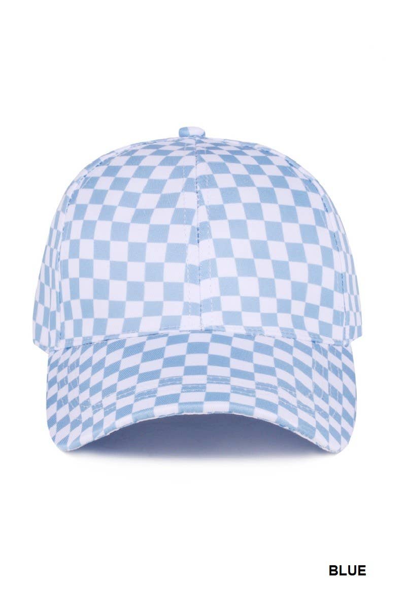 Checkered Pattern Baseball Cap: BEIGE / 1(ONE SIZE)