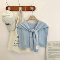 Solid Color Knitted Knotted Shawl–Casual & Cozy _CWASC0757: LIGHTBLUE / (OS) 2