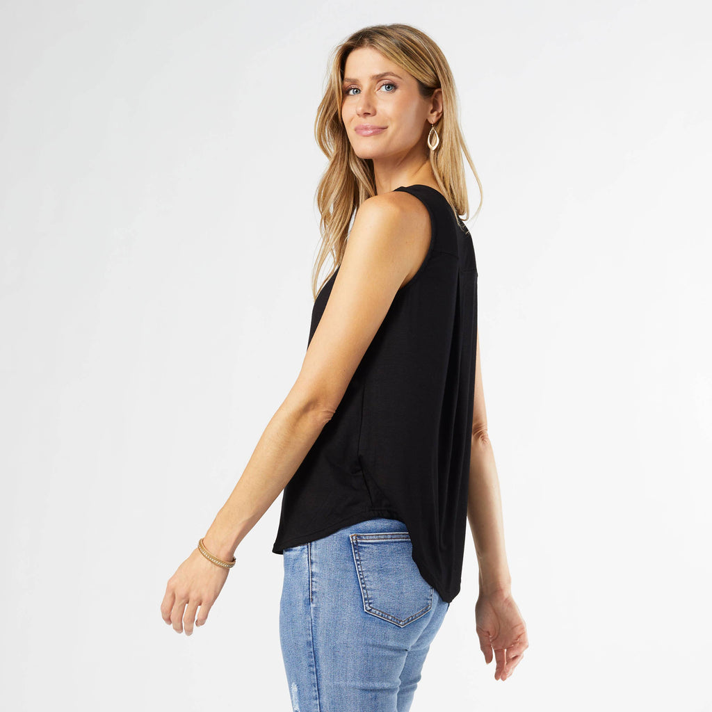 Erin Pleat Tank Top: Pink / S/M